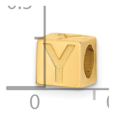 14K Yellow Gold Alphabet Letter Y Pendant – view 4