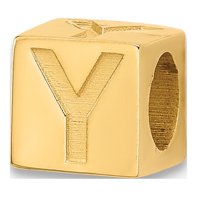 14K Yellow Gold Alphabet Letter Y Pendant