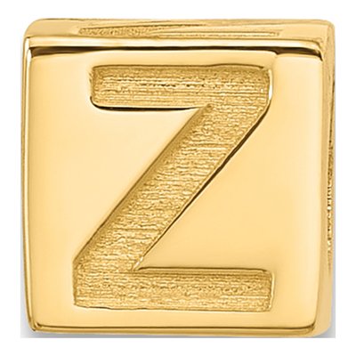 14K Yellow Gold Alphabet Initial Z Pendant – view 3