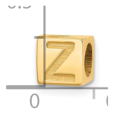 14K Yellow Gold Alphabet Initial Z Pendant – view 4