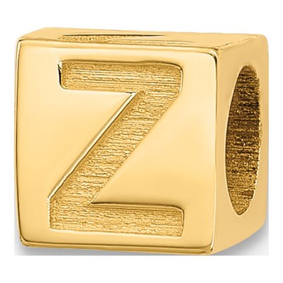 14K Yellow Gold Alphabet Initial Z Pendant