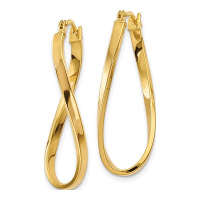 14K Yellow Gold Small Twisted Hoop Earrings – view 3