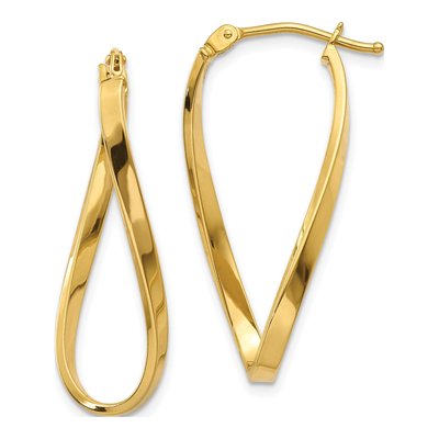 14K Yellow Gold Small Twisted Hoop Earrings