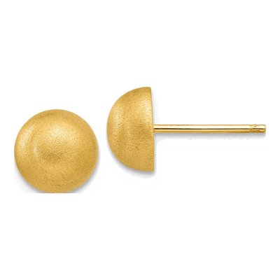 14K Yellow Gold Half Ball Stud Earrings