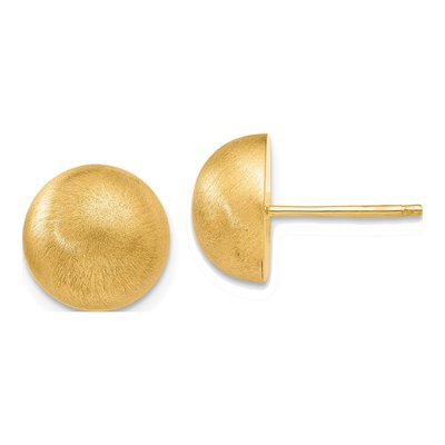 14K Yellow Gold Half Ball Stud Earrings