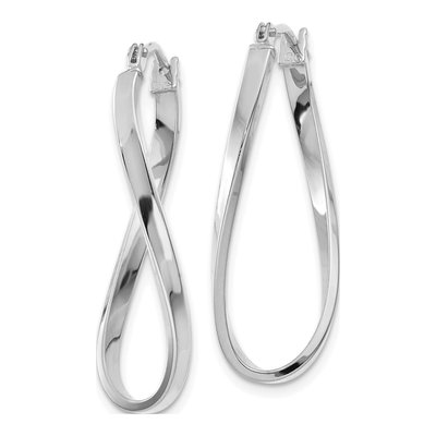 14K White Gold Small Twisted Hoop Earrings – view 3