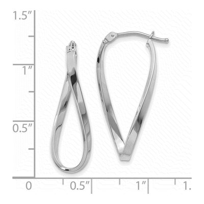 14K White Gold Small Twisted Hoop Earrings – view 5