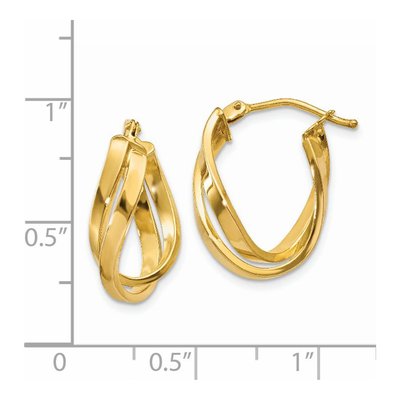14K Yellow Gold Twisted Hoop Earrings – view 5