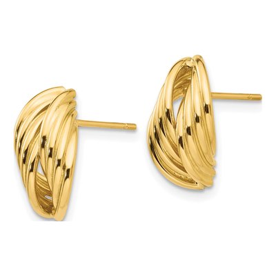 14K Yellow Gold Button Stud Earrings – view 3