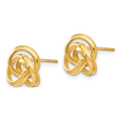 14K Yellow Gold Love Knot Stud Earrings – view 3