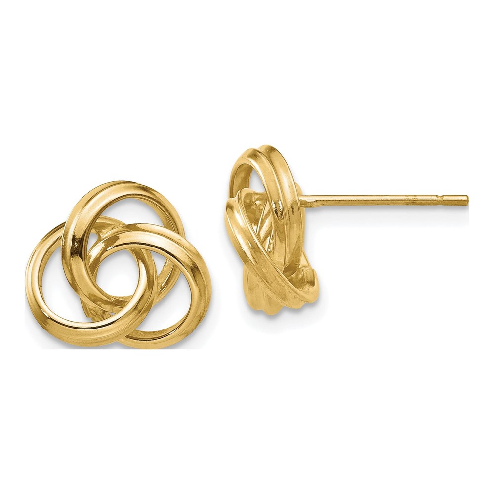 14K Yellow Gold Love Knot Stud Earrings