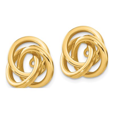 14K Yellow Gold Love Knot Earring Jackets – view 4