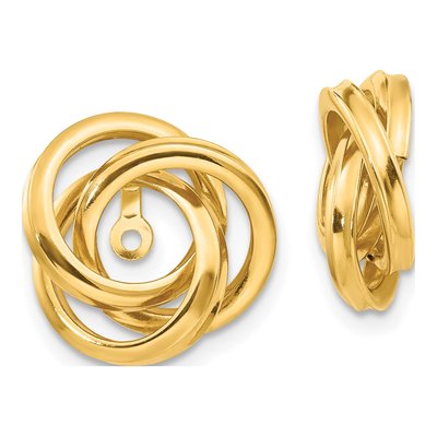 14K Yellow Gold Love Knot Earring Jackets