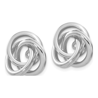 14K White Gold Love Knot Earring Jackets – view 2