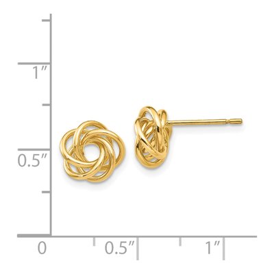 14K Yellow Gold Love Knot Button Stud Earrings – view 5