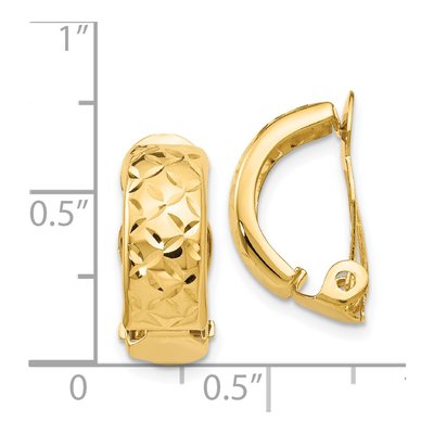 14K Yellow Gold 18mm Non-Pierced Half Hoop Earrings – view 4