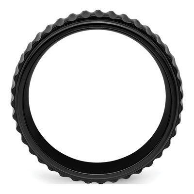 Zirconium 8mm Black Zirconium Grooved Wedding Band – view 3