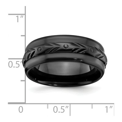 Zirconium 8mm Black Zirconium Wedding Band – view 5