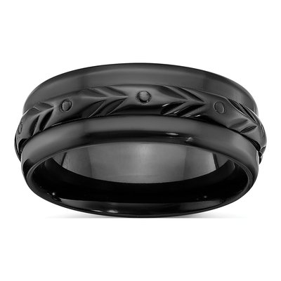Zirconium 8mm Black Zirconium Wedding Band