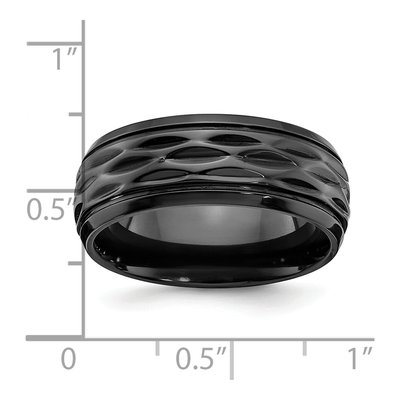 Zirconium Black Zirconium Diamond-Cut Wedding Band – view 5