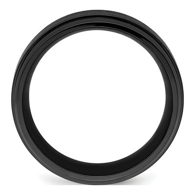 Zirconium 9mm Black Zirconium Beveled Wedding Band – view 3