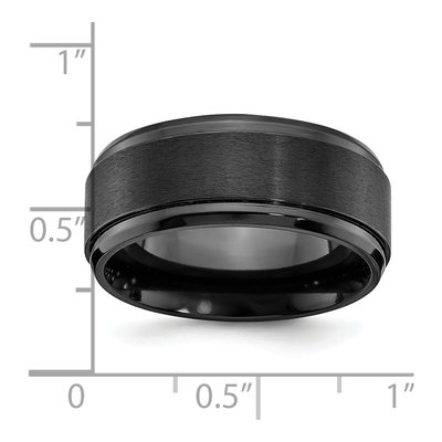 Zirconium 9mm Black Zirconium Beveled Wedding Band – view 5