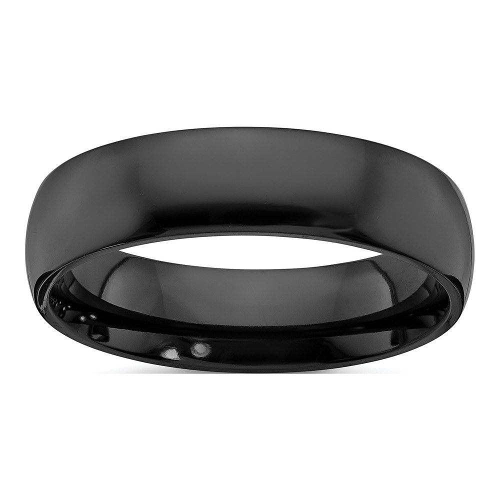 Zirconium 6mm Black Zirconium Wedding Band