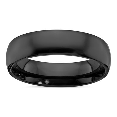 Zirconium 6mm Black Zirconium Wedding Band
