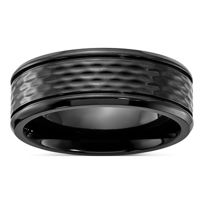 Zirconium 8mm Black Zirconium Wedding Band