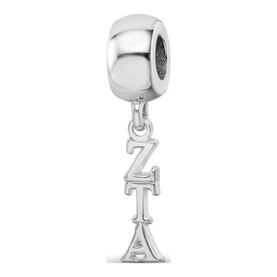 Zeta Tau Alpha Sterling Silver Vertical Letters Bead