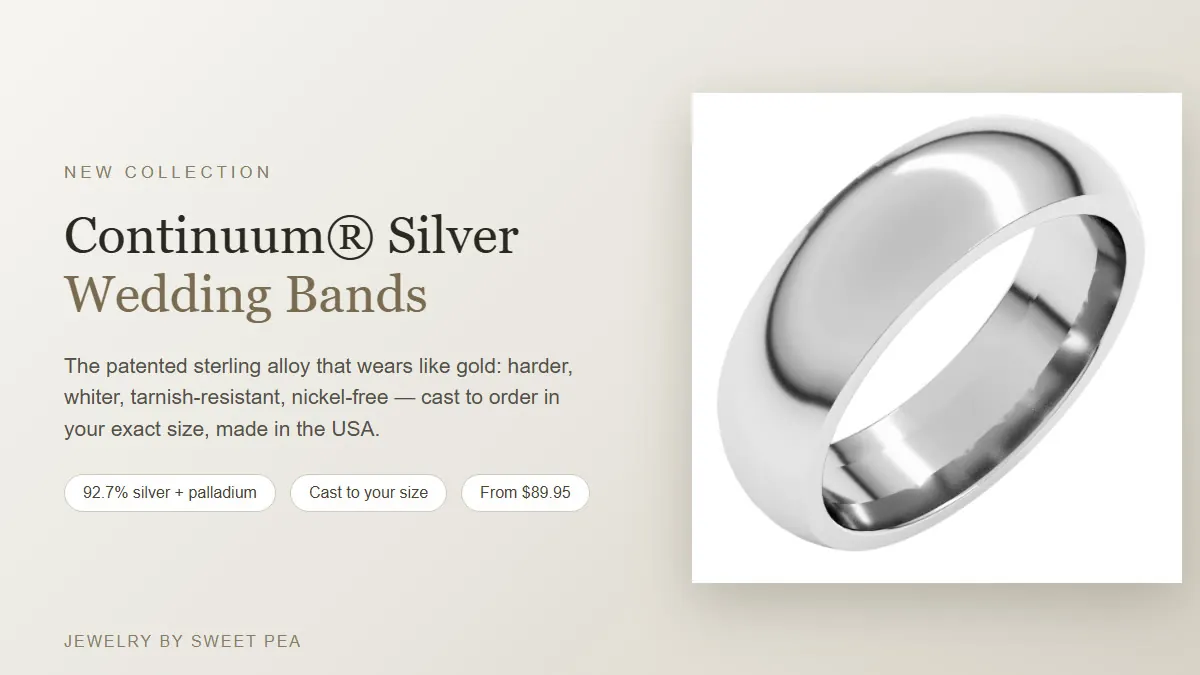 Continuum sterling silver wedding bands - new collection at Jewelry by Sweet Pea