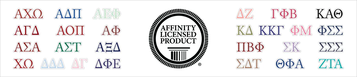 Officially licensed sorority jewelry by LogoArt - Greek-letter pendants, necklaces, earrings, bracelets and rings for sororities